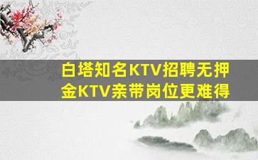 白塔知名KTV招聘无押金KTV亲带岗位更难得